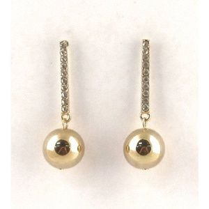 New Gold Tone Ball Styled Drop Earrings